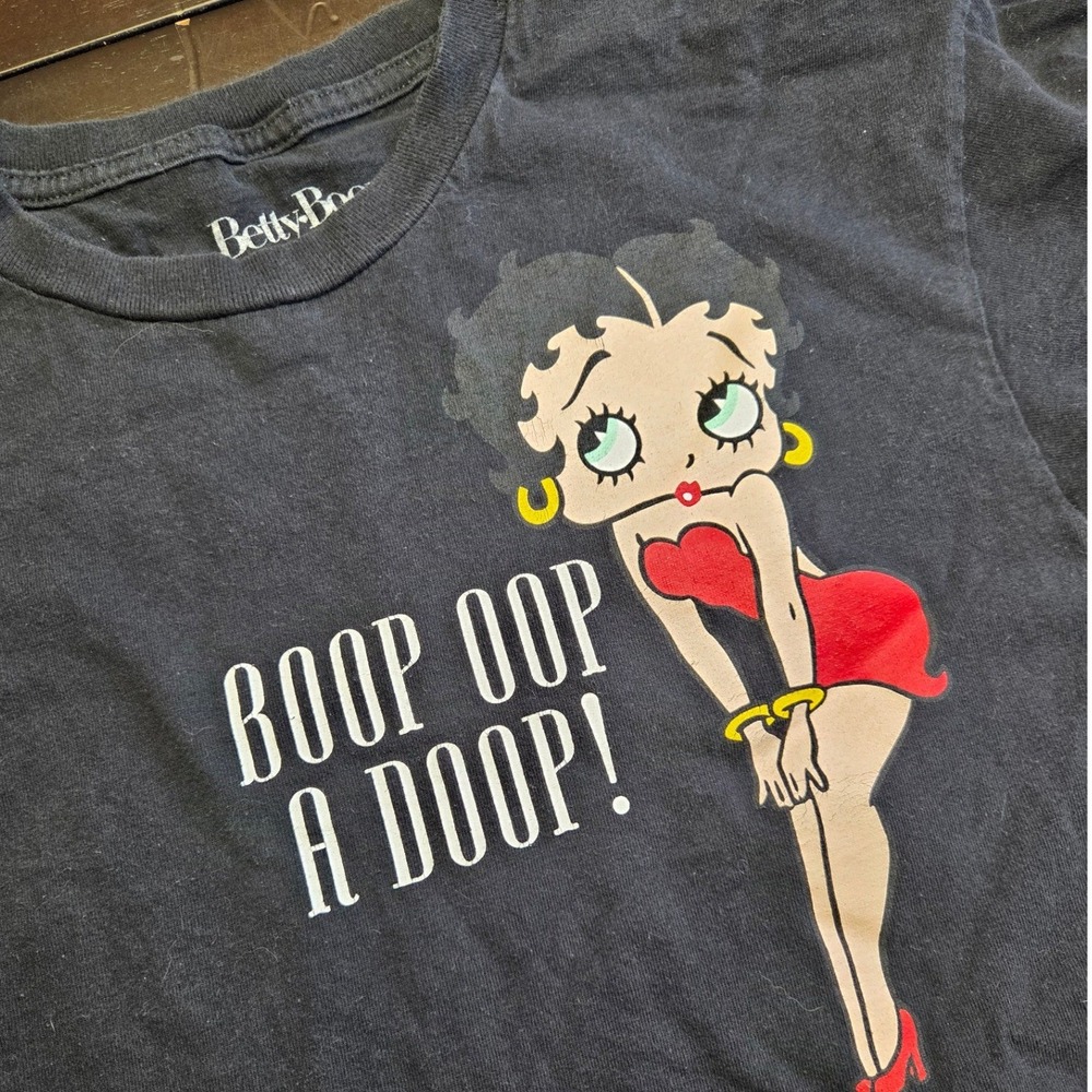 Betty Boop Boop Oop A Doop Graphic T-Shirt Black Mens Size Medium 2021 Fleischer